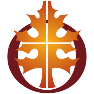 Oak Grove's Logo - Orange/Gold Oak Leaf inside an O
